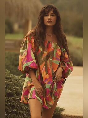 Farm Rio Anthropologie Cover Up Mini Dress